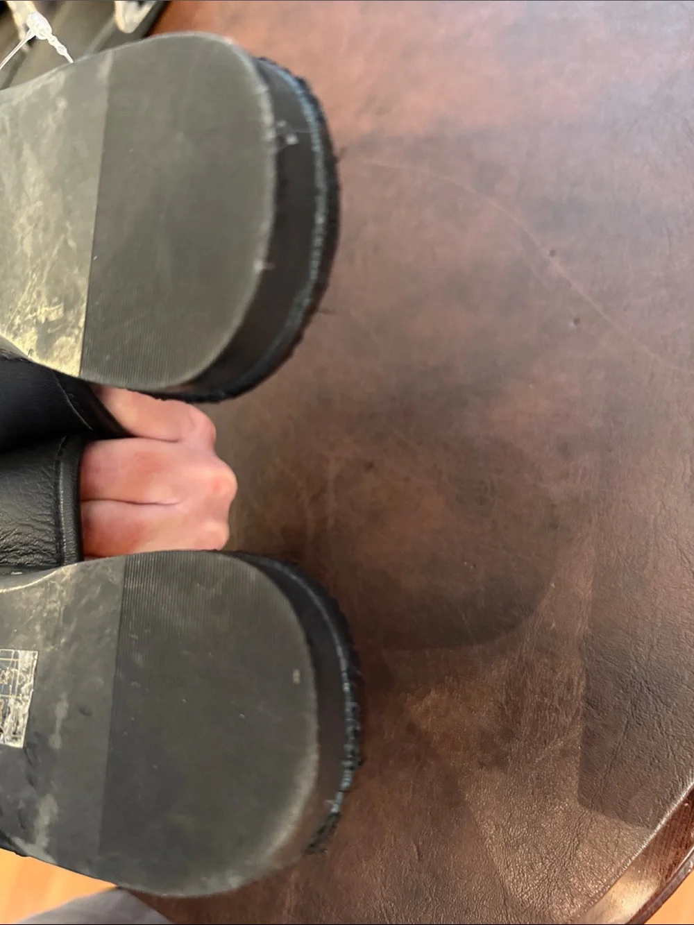 Black Tory Burch Leather Logo Thong Sandals